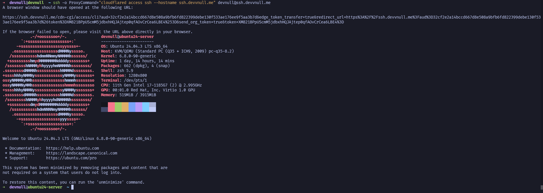 Access SSH Service successful connection 2