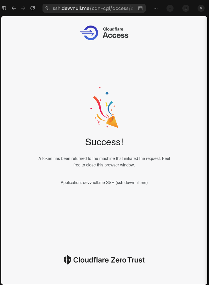 Access SSH Service successful connection