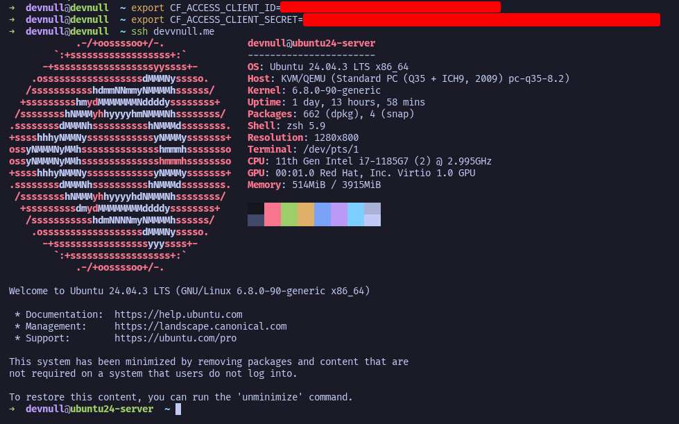 Access SSH Service using Service Token