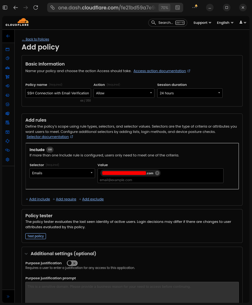 Policy Email Verification