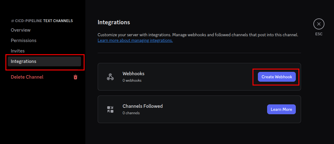 Discord Create Webhook