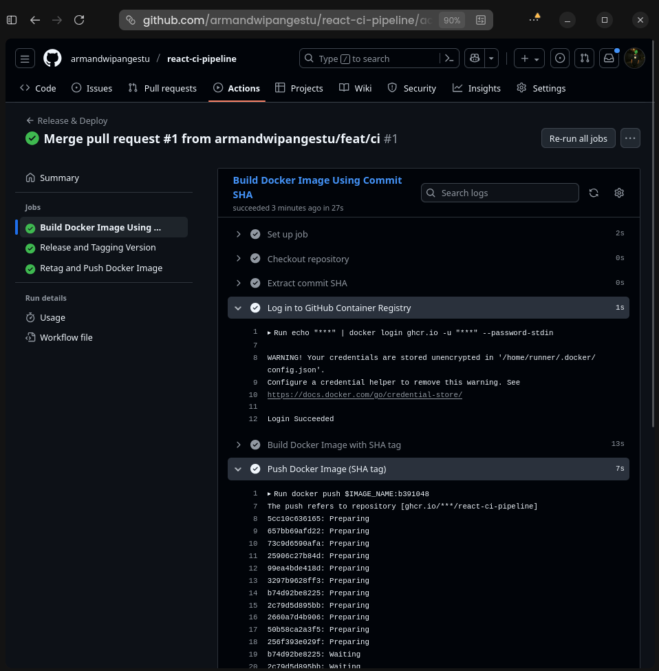 GitHub Actions Jobs Logs