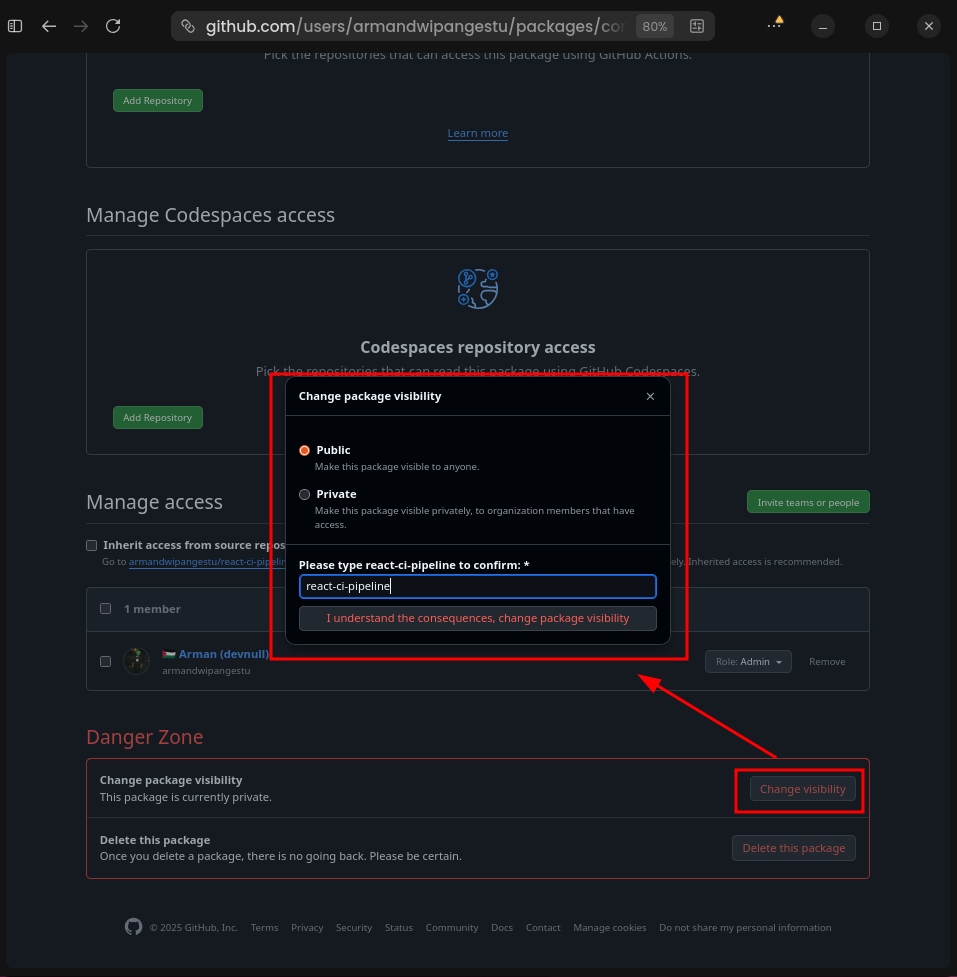 GitHub GHCR Visibility