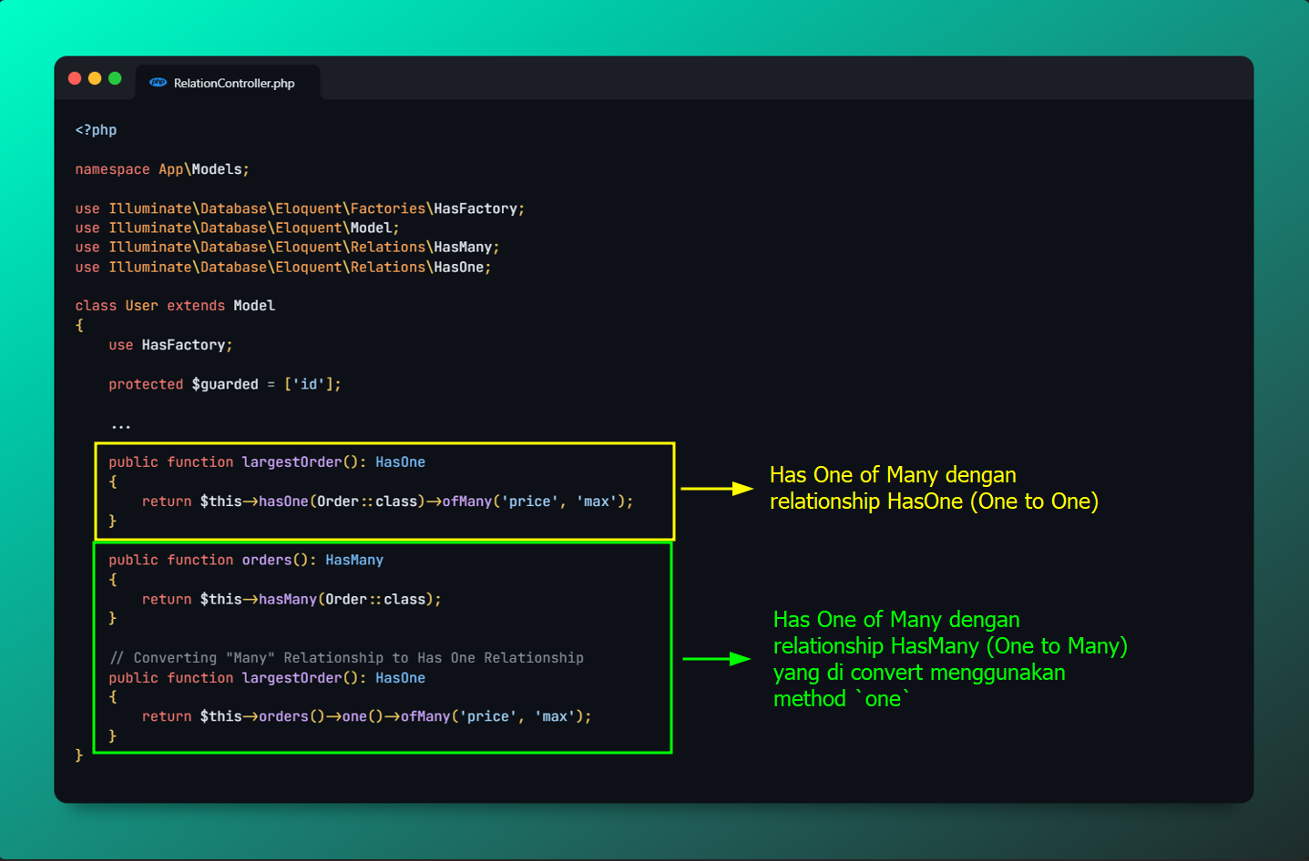 Explain Convert Many Relationship to Has One