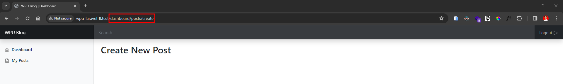 Dashboard Create New Post