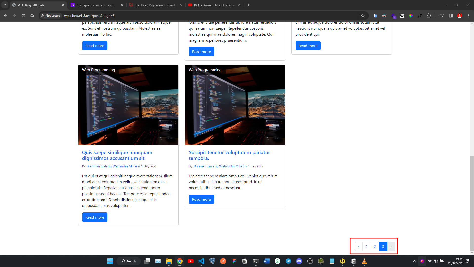 Paginate Bootstrap Style Right Position