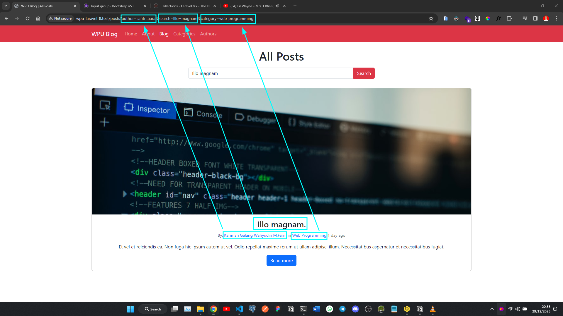 Post Filter Author, Title and Category