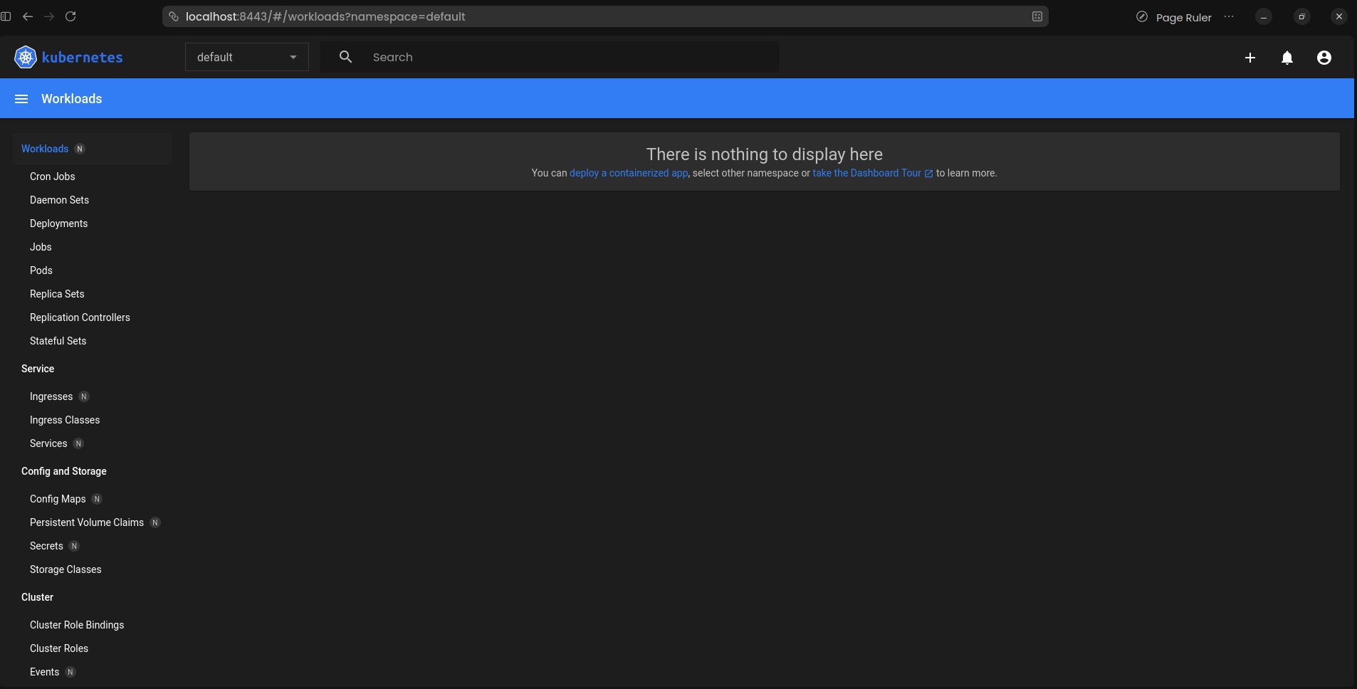 Kubernetes Dashboard Workload