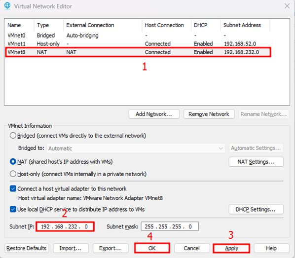 VMware Change Network