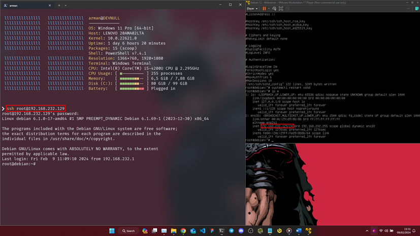 Remote VM Debian Menggunakan SSH