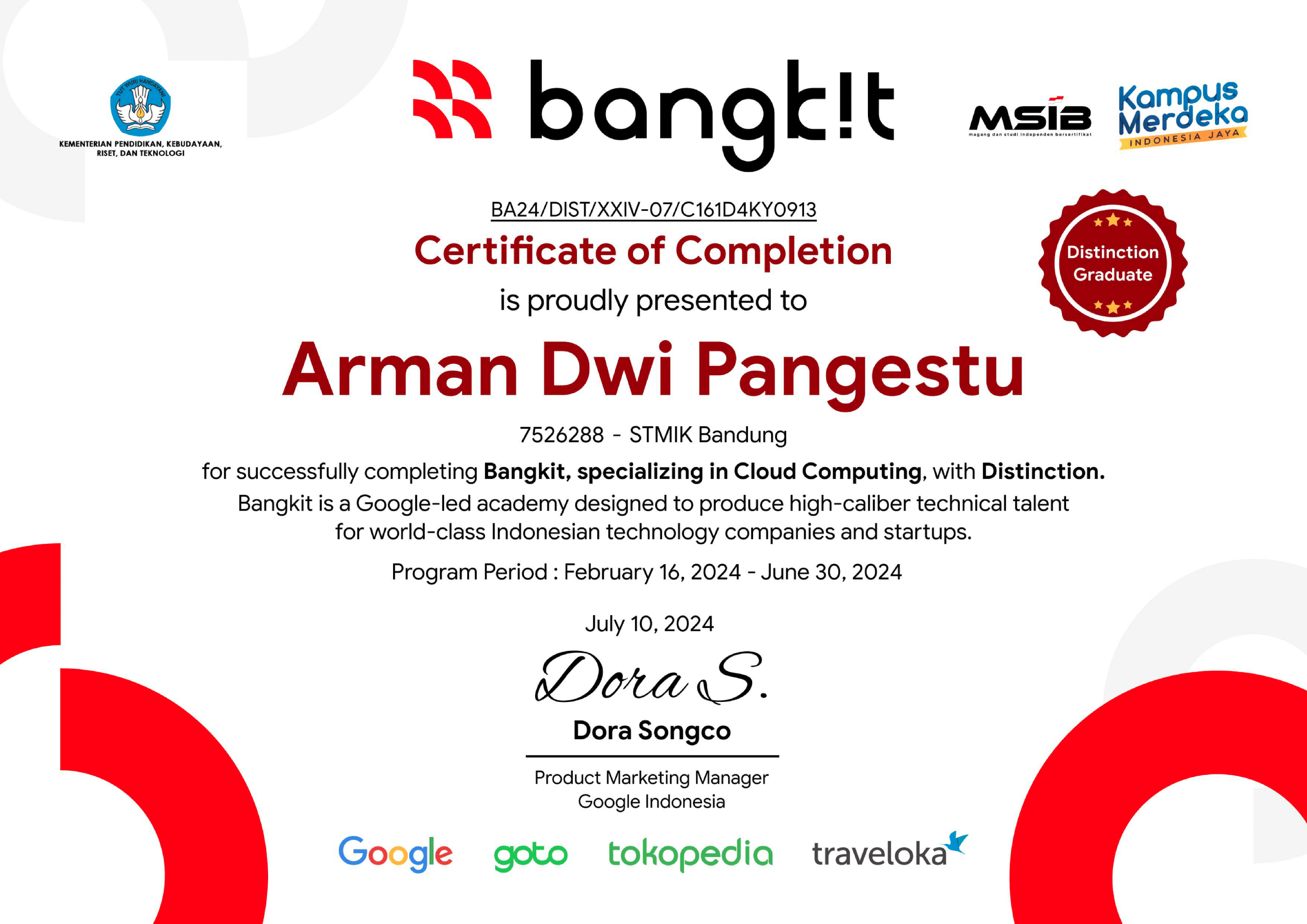 Bangkit Certificate