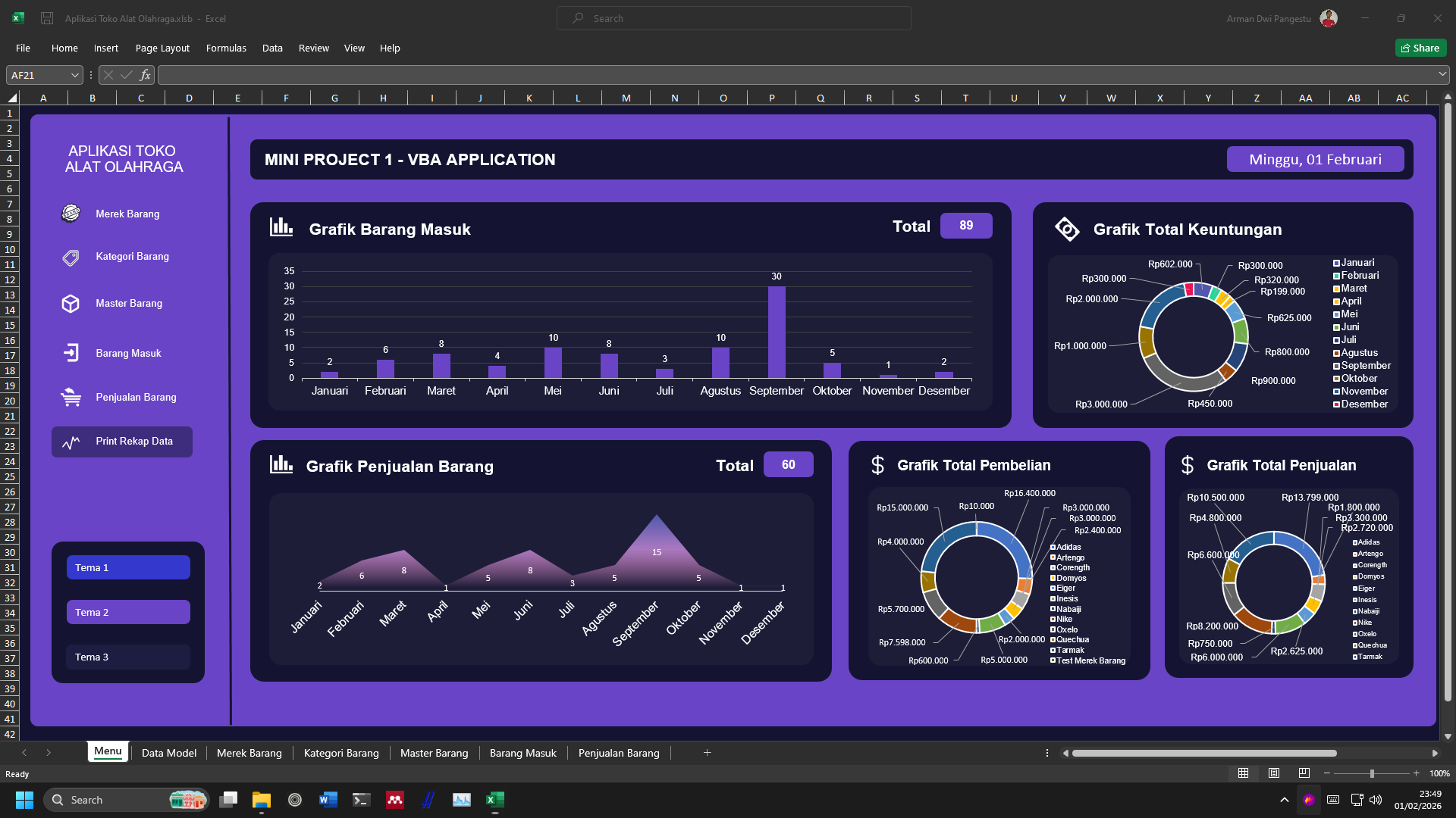 VBA Toko Alat Olahraga